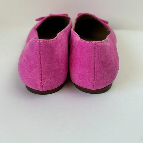 J Crew Shoes Pink Bow Loafers Flat Slip On Vegan Suede Preppy Barbiecore - Picture 3 of 9